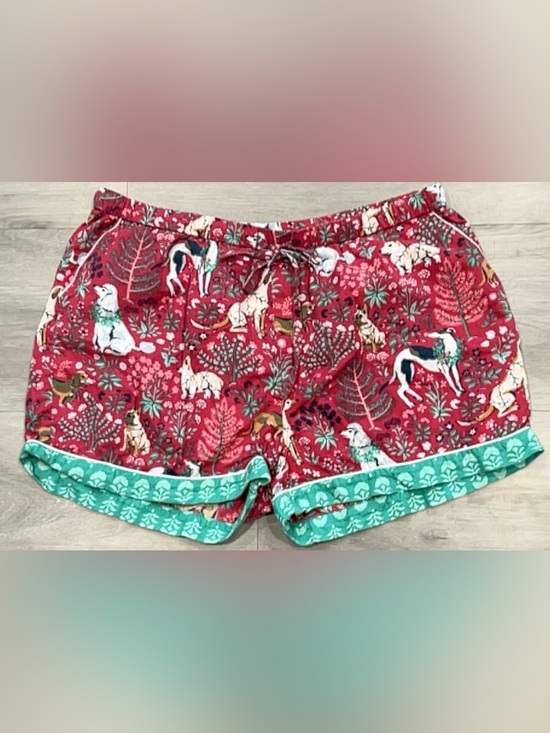Printfresh Other - Printfresh Womens XL Red Green Dog Print Organic Cotton Pajama Sleep Shorts